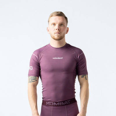 Kurzarm-Rashguard-Shirt KOMBAT Kobalt für Herren