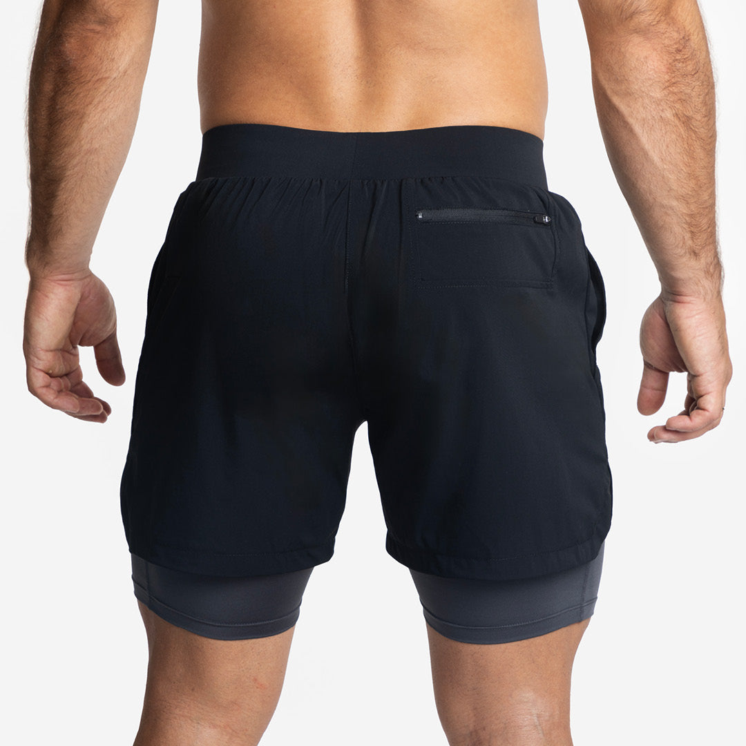 Shorts con Malla Compresión 2 en 1 Hombre Premium