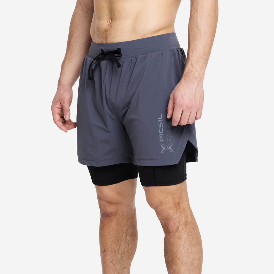 Shorts con Malla Compresión 2 en 1 Hombre Premium