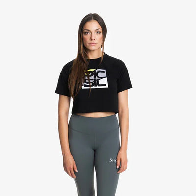 Pack 3 T-Shirts Premium Crop Kurzarm Damen 